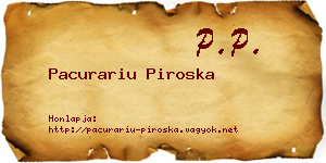 Pacurariu Piroska névjegykártya